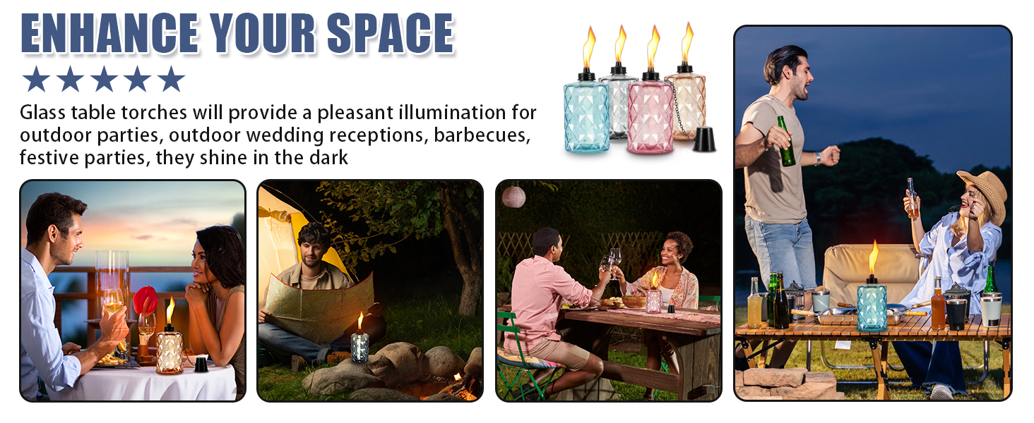 height adjustable garden torches