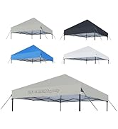 Joramoy 10×10 Canopy Replacement Top Only, Waterproof Pop Up Canopy Tent Top Cover with Ropes, In...