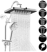 Hibbent Upgraded 13'' Shower Head Combo, High Pressure 5 Spray Rainfall Showerhead, 10 Spray Mode...