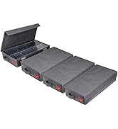 NUSWOR Upgrades Stackable Cassette Tape Storage Box - Audio Cassette Holder Pack of 4 - Cassette ...