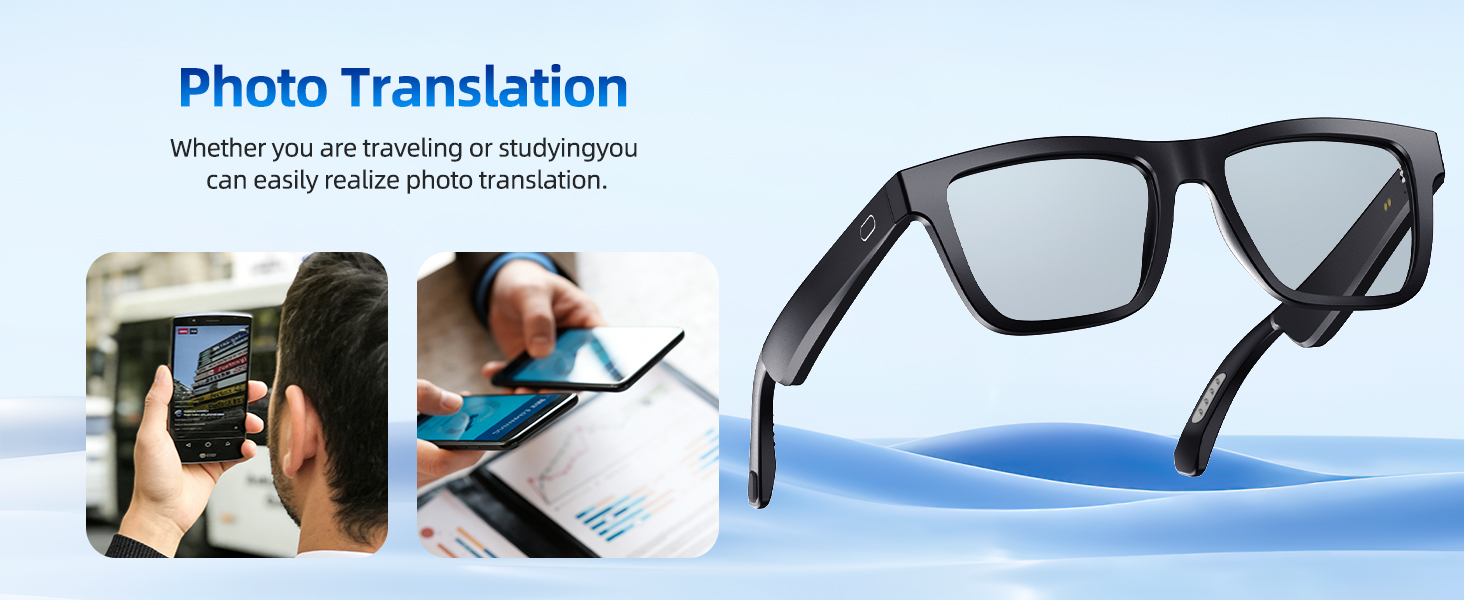 Ai Smart Translation Glasses for Men and Women with Chat GPT Bluetooth Glasses Music Playback