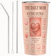 Mom Gift Tumbler 20oz, Vintage Newspaper Pink Insulated Stainless Steel Travel Mug, Gift for Mom ...