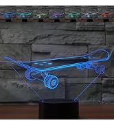 BVAZTVP 3D Skateboard LED Table Desk Lamp,Optical Illusion Night Light,7 Colors Change with USB C...