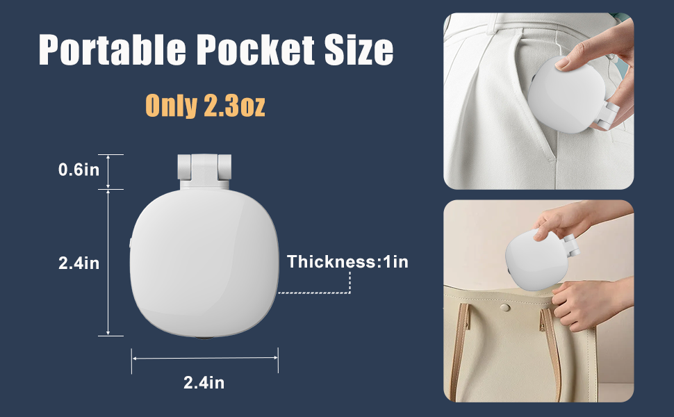 Measures just 2.4&amp;#34;x3.0&amp;#34;x1&amp;#34;; after folded and weighs 2.3oz, making it easy to slip into your pocket.