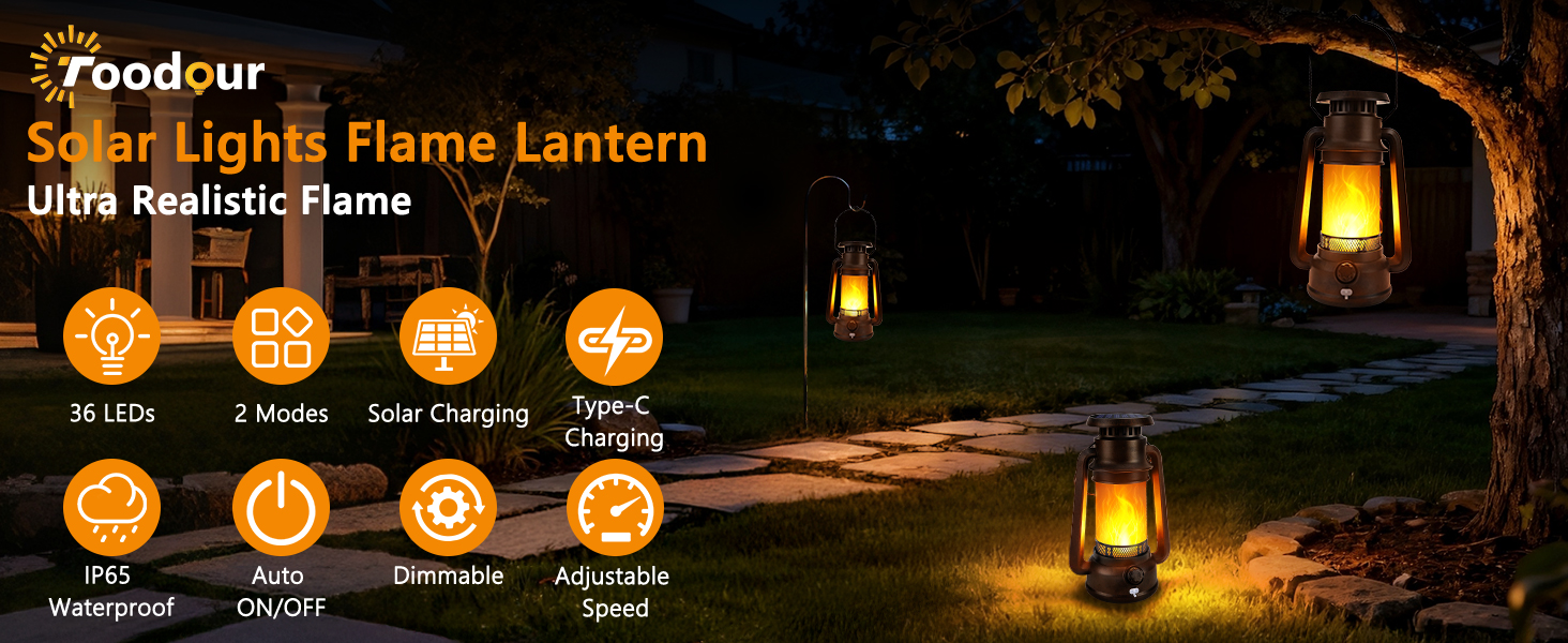 Solar &amp;amp; Battery Powered Lantern Outdoor Lights