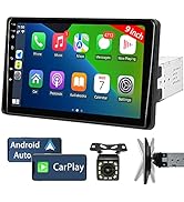 Naifay 9 Inch Car Stereo Single Din Radio with Apple Carplay &amp; Android Auto, Single Din Touchscre...