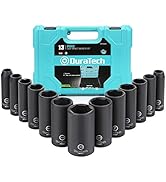 DURATECH 1/2 Inch Drive Deep Impact Socket Set,13 Piece Standard (SAE) Sockets (7/16" to 1-1/4"),...