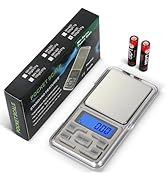 Emarful Compact Digital Pocket Scale, Stainless Steel Panel 500g 0.01 Gram Accuracy Portable Kitc...