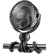 Gaiatop Mini Portable Stroller Fan, Battery Operated Small Clip on Fan, Detachable 3 Speed Rechar...