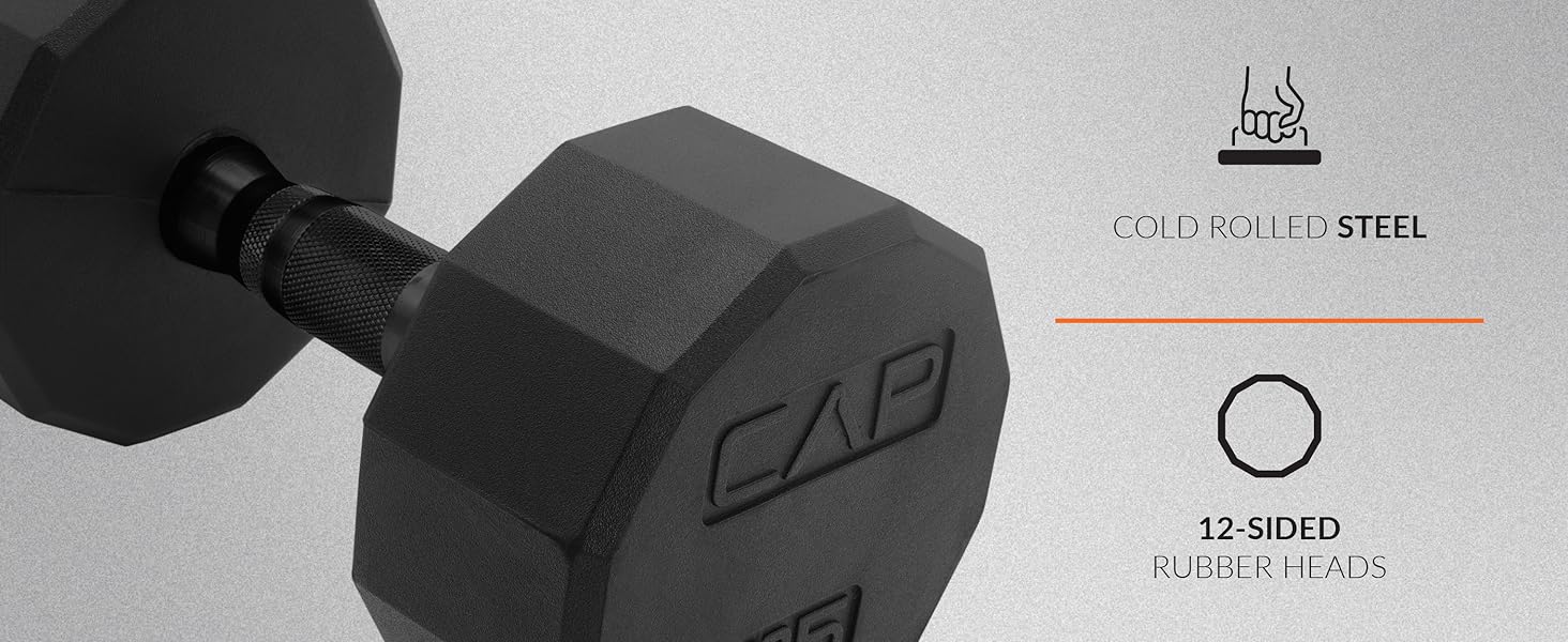 CAP Barbell CAP 12-Sided Coated Dumbbell Black