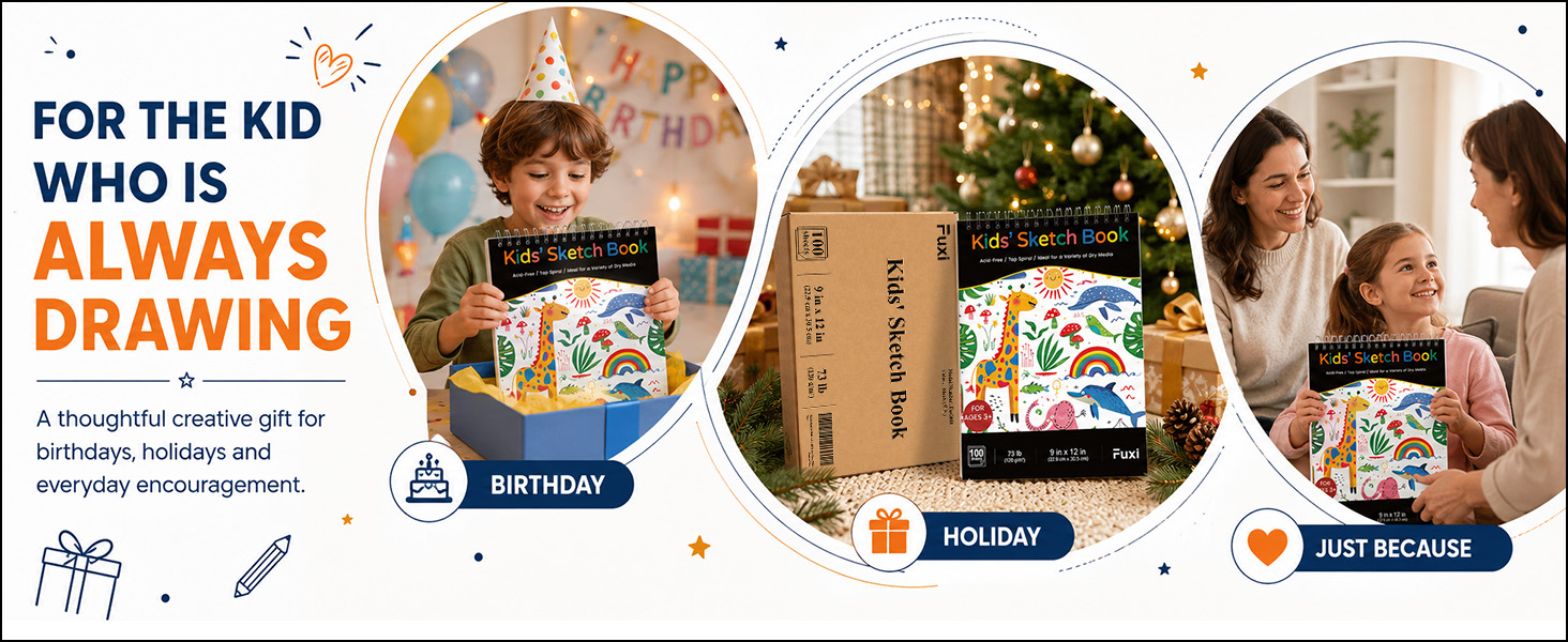 Fuxi Sketch Pad for Kids, Kids Art Supplies for Gifts