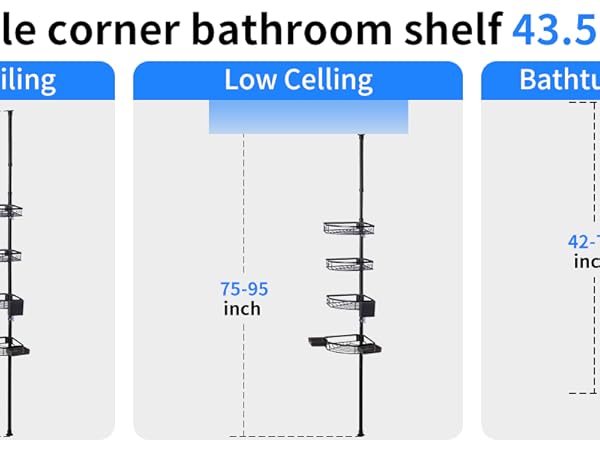 Floor to Ceiling Shower Organizer