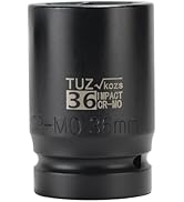 TUZkozs 1 Inch Drive 36mm Deep Metric Impact Socket,CR-MO,6 Point Radius Corner Design,Square Cha...