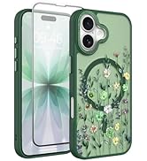 Fsoole Magnetic for iPhone 17 Case with Screen Protector [Compatible with MagSafe] Pretty Flower ...