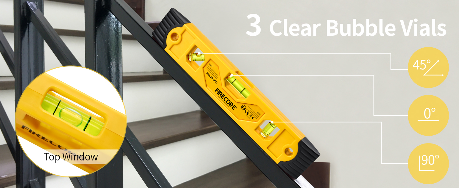 9 inch magnetic torpedo level construction leveler tool small spirit bubble for hanging pictures