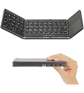 LAMA Foldable Bluetooth Keyboard with Touchpad, Wireless Mini Ultra-Slim Foldable Keyboard for iP...