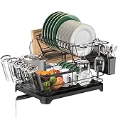 ROTTOGOON Large Dish Drying Rack, 2-Tier Stainless Steel for Kitchen Counter, Durable Dish Draine...