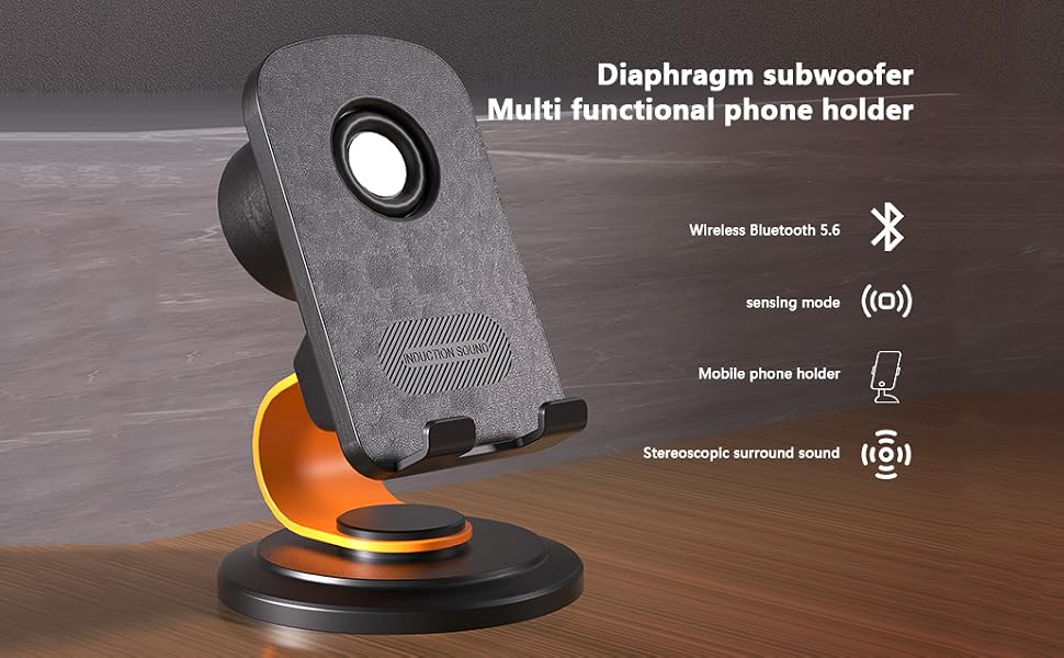 Wireless Phone Holder with Induction Speaker