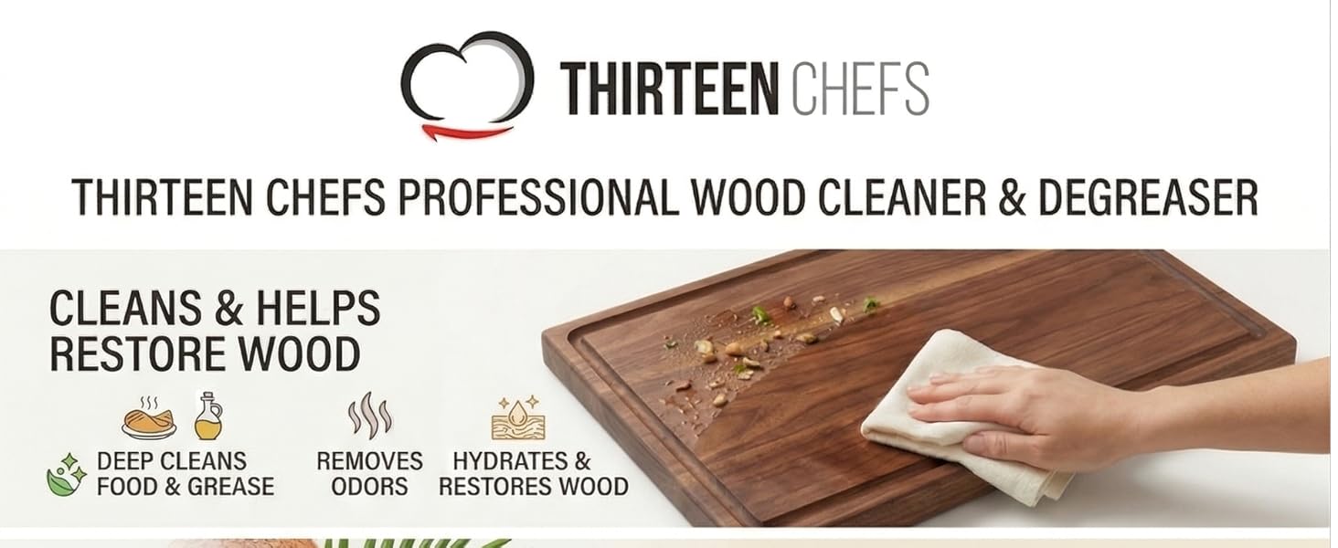 Thirteen Chefs Professional Cutting Board Cleaner and Degreaser