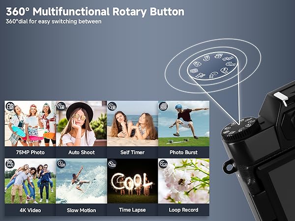 Multifunctional Button,portable camera point-and-shoot cameras camera for beginners