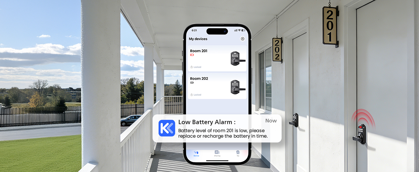 App notifies when battery &amp;lt;20%, keypad flashes red