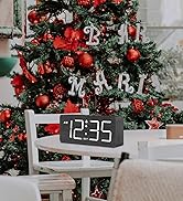 DreamSky Wooden Digital Alarm Clock for Bedroom - Loud Alarm Clock for Heavy Sleepers with Volume...