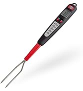 Digital Meat Thermometer Fork for Grilling and Barbecue Fast Read Electronic Probes with Ready Al...