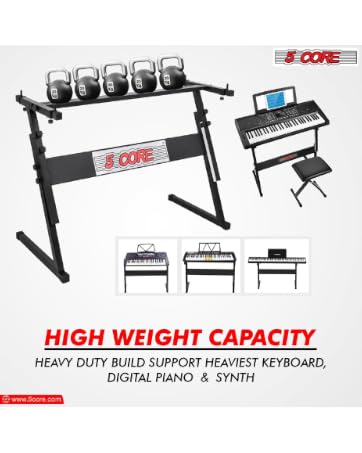 5 CORE Keyboard Stand Piano Heavy Duty Z Style Adjustable Keyboard Holder Digital Piano Keyboard Sta...