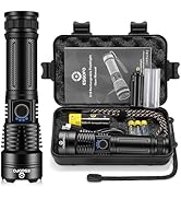 Esgofo Flashlights High Lumens 10000 Rechargeable, Super Bright Handheld LED Flash Light, Powerfu...