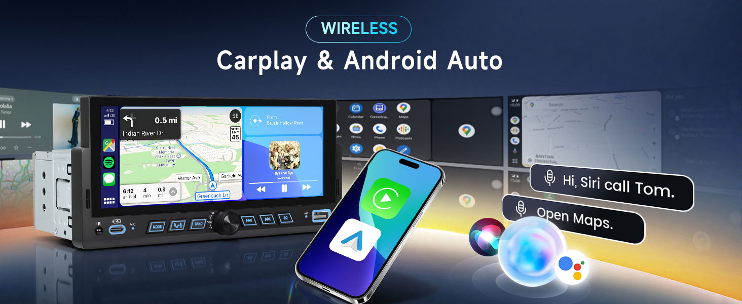 single din car radio with apple carplay