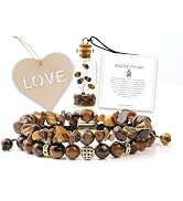 2 Pcs Healing Crystal Bracelet 8mm Bead Bracelets Adjustable Handmade Gemstone Natural Crystals a...