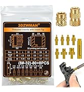 #8-32 Threaded Inserts - Inches UNC knurled Nuts 40Pcs #8-32 * 4 * 6 and 40Pcs #8-32 * 6.35 * 6 w...