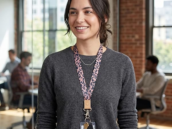 leopard print lanyard