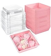 Ocmoiy 50 Pack Small Charcuterie Boxes with Clear Lids 4x4 Inch, To Go Disposable Paper Food Cont...