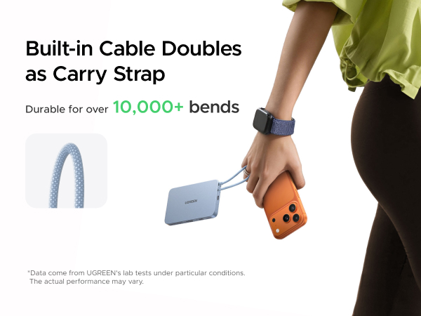 Built-in Cable Doubles as Carry Strap