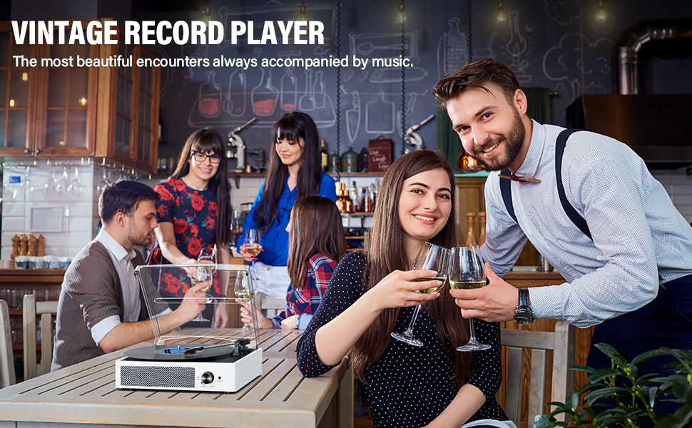 Portable Vintage LP Player Retro Records