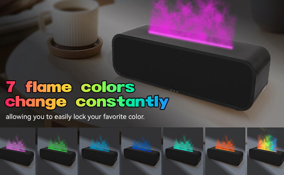 Color changing diffuser; Oil diffuser with remote; Flame humidifier; Diffusers home with flames