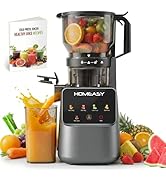 HOMEASY Cold Press Juicer Machines, 5.8'' Large Feed Chute for Whole Fruits and Vegetables, 300W ...