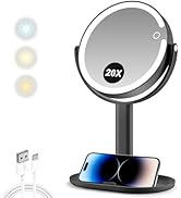 MIYADIVA Makeup Mirror with Lights,20X Magnifying Mirror with Light and Touch Switch,Vanity Mirro...
