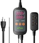 BN-LINK Digital Temperature Controller Thermostat Outlet with Heating Cooling Mode, 2-Stage Outle...