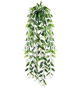 Der Rose 1 Pack Fake Hanging Plants Small Artificial Plants Faux Pea Pod Plants Indoor for Aesthe...