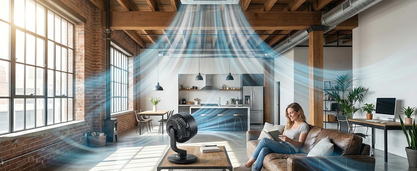 When used with an air conditioning, it can quickly cool the entire room, reduce electricity costs