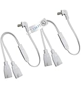 Power Cord Extension and Splitter,2-Pack White 2 Prong,Power Splitter with 90°Right Angle Plug -2...