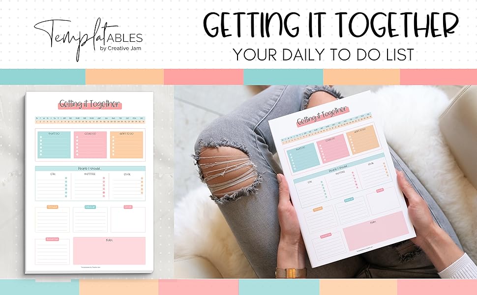 Brain Dump Notepad, To Do List Desk Pad, Productivity Planner, ADHD Daily Planner