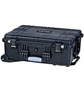 MEIJIA Portable Waterproof Protective Case, Hard Camera Case with Retractable Pull Handle and Rol...