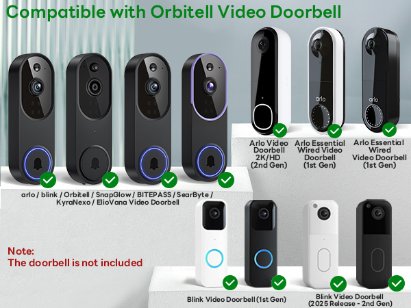 orbitell anti theft doorbell mount doorbell camera mount video doorbells holder mounting bracket