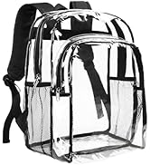 Vorspack Clear Backpack Heavy Duty - Clear Backpacks for School Transparent Bookbag for Girls Boy...