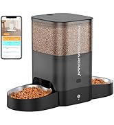HoneyGuaridan Automatic Cat Feeder for Two Cats, 5G WiFi Smart Feed Pet Feeder with Stainless Ste...
