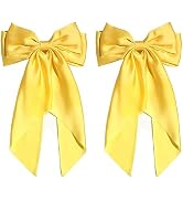 SUSULU Hair Bows for Women,Yellow Bow Hair Clips for Girl Hair Bows Barrette Metal Clips Long Rib...