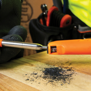 Carpenter mechanical pencil with built-in sharpener
